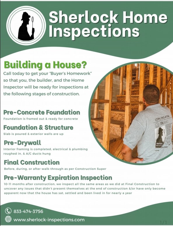 Sherlock Home Inspections — Building a House? Construction stages inspection guide
